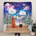 Personalized Dog Memorial Quilt/Fleece Throw Blanket - Up to 4 Pets - Memorial Gift Idea For Dog/Cat/Rabbit Lovers - They Still Talk About You