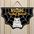 Personalized Halloween Pet Wooden Sign - Halloween Gift Idea For Dog/Cat Lover - Home Decoration - Welcome Foolish Mortals