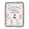 Personalized Cat Photo Fringe Blanket - Up To 5 Photos - Gift Idea For Cat Lover - All You Need Is Love And Cats