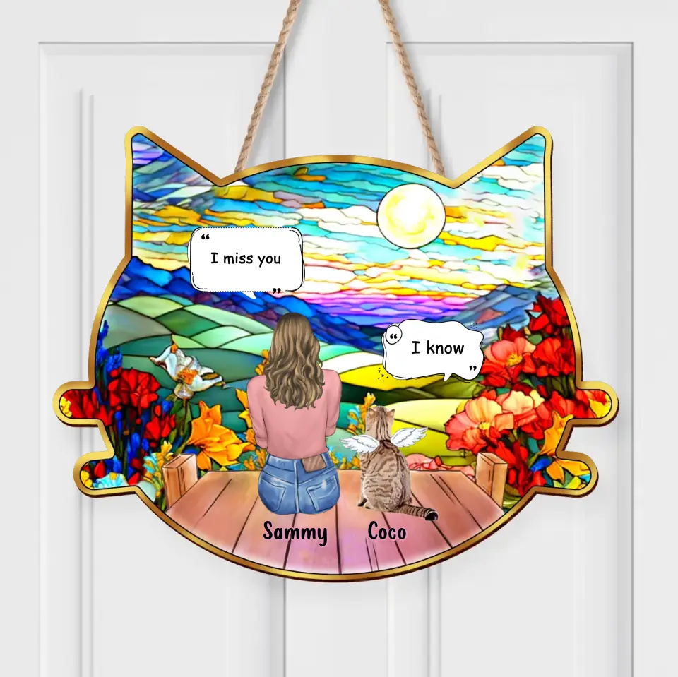 Personalized Memorial Cat Wooden Sign - Up to 3 Cats - Gift Idea For Cat Owner - I Miss You