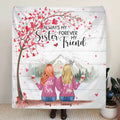 Personalized Sisters Fleece Throw Blanket/Quilt/Pillow Cover - Gift Idea For Sisters/Friends - Up to 6 Girls - Always My Sister Forever My Friend