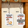 Personalized Couple Aluminum Keychain - 
 Funny/Christmas Gift Idea for Couple - Thanks For All The Orgasms