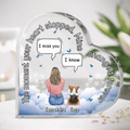 Personalized Memorial Pet Crystal Heart - Adult/Couple/Family With Up to 4 Pets - Gift Idea For Couple/Dog/Cat Lover - The Moment Your Heart Stopped
