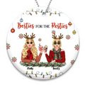 Personalized Christmas Friends Circle Wooden Ornament - Christmas Gift Idea For Friends/Sisters/Besties - Up to 5 Girls - Besties For The Resties