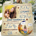 Personalized Memorial Fleece Throw Blanket & Quilt - Gift Idea For Dog Owner - Upload Dog Photo - Don't Cry For Me Mom! I'm Okay!