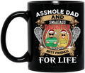 Personalized Dad & Daughter Black Coffee Mug - Christmas Gift Idea For Daughter/ Dad - Asshole Dad And Smartass Daughter Best Friends For Life