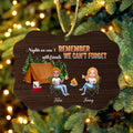 Personalized Camping Friends Rectangle Wooden Ornament - Up to 7 Friends - Gift Idea For Friends/Camping Lovers - Nights We Can't Remember With Friends We Can't Forget