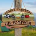 Personalized Couple Camping Wooden Sign - Gift Idea For Camping Lovers - Couple/ Up to 3 Kids & 3 Pets