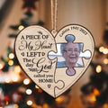 Personalized Memorial Wooden Ornament - Upload Photo - Memorial Gift Idea For Christmas - A Piece Of My Heart Left The Day God Called You Home