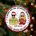 Personalized Christmas Dad Wooden Ornament - Christmas Gift Idea For Father/Daughter/Son - Asshole Dad And Smartass Daughter Best Friends For Life