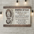 Personalized Dad Canvas - Gift Idea For Dad - Up to 5 Children - Thank You For Stepping In And Being The Dad