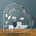 Personalized Memorial Crystal Heart- Up to 5 People - Memorial Gift Idea For Family Members - Although You Cannot See Me I am Always With You
