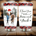 Personalized Horse Girl Tumbler - Up to 6 Horses - Christmas Gift Idea for Horse Lovers - I Love You To The Barn And Back