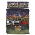 Custom Camping Quilt Bed Sets - Gift Idea For Couple, Camping Lovers, Family - Up to 3 Kids, 3 Pets - The Smith Family