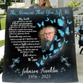 Custom Memorial Fleece Throw Blanket & Quilt - Upload Photo - The Moment That You Left Me My Heart Was Split In Two