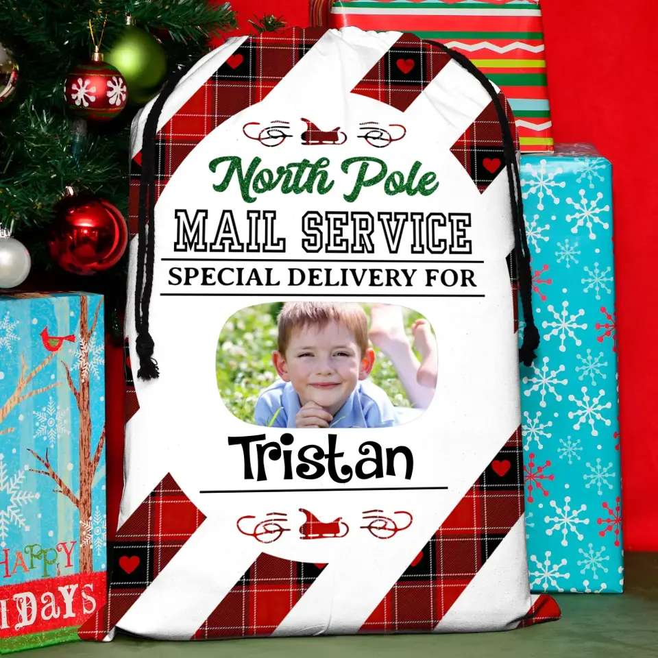 Personalized Kid Santa Sack - Christmas Gift Idea for Kids - North Pole Mail Service Special Delivery For Kid
