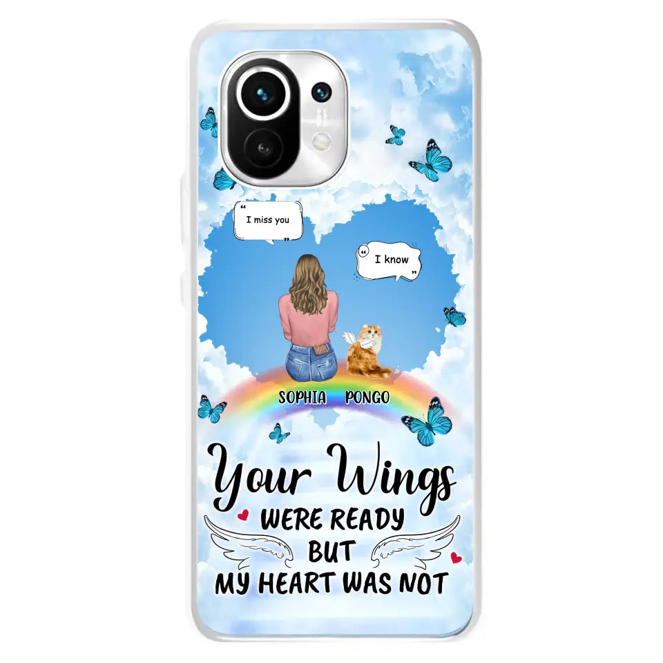 Personalized Memorial Pet Phone Case - Gift Idea For Dog/Cat/Rabbits Owners - Up to 3 Pets - Your Wings Were Ready But My Heart Was Not - Case For Oppo/Xiaomi/Huawei