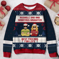 Personalized Christmas Father & Daughter Sweater - Gift Idea For Daughter/Dad - Asshole Dad And Smartass Daughter Best Friends For Life
