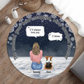 Personalized Memorial Pet Round Rug - Adult/Parents with up to 4 Dogs/Cats - Christmas/Memorial Gift Idea for Dog/Cat Lovers - The Moment Your Heart Stopped Mine Changed Forever
