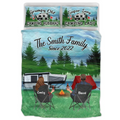Personalized Camping Quilt Bed Sets - Gift Idea For Couple, Camping Lovers, Family - Up to 3 Kids, 3 Pets