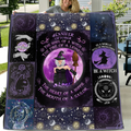 Personalized Witch Fleece Throw Blanket & Quilt - Halloween Gift Idea For Witch Lovers - October Woman The Soul of A Witch The Fire Of A Lioness