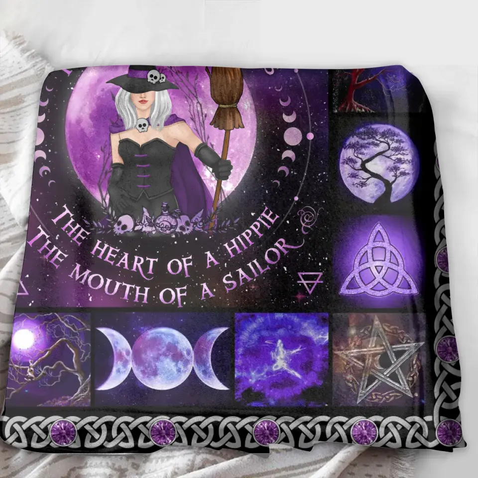 Personalized Witch Fleece Throw Blanket & Quilt - Halloween Gift Idea For Witch Lovers - The Soul of A Witch The Fire Of A Lioness