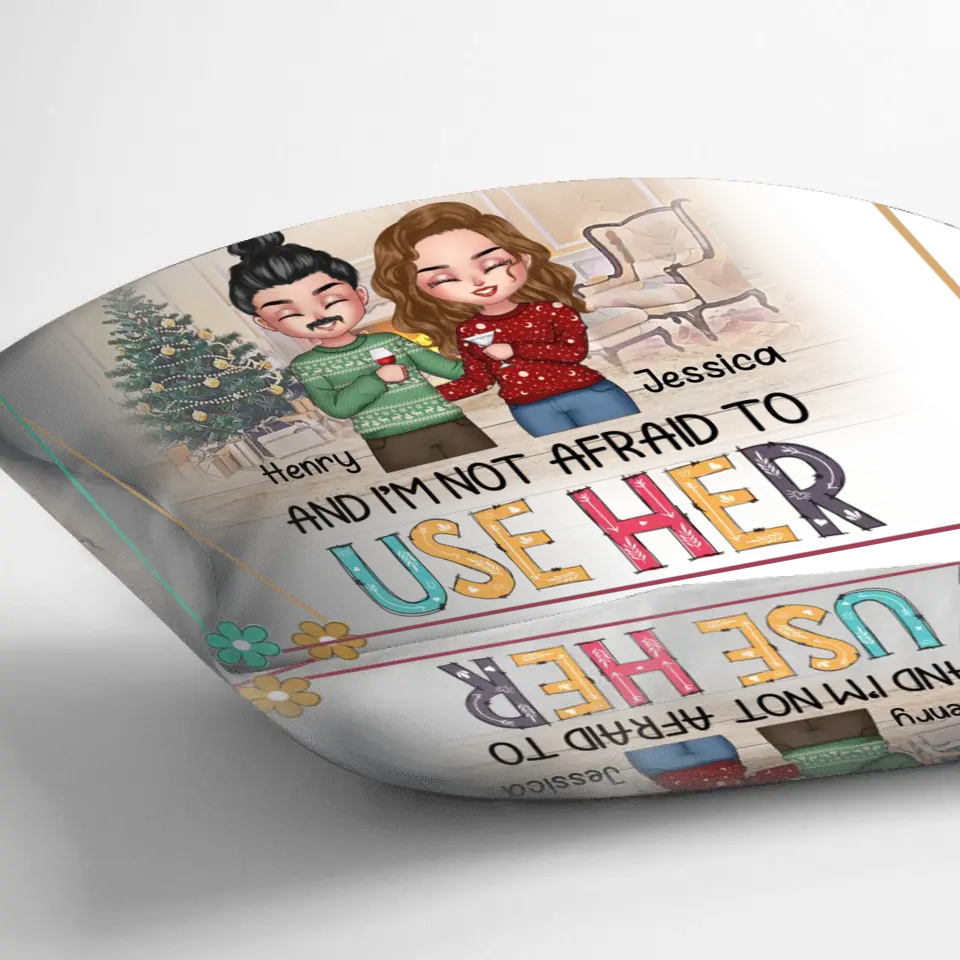 Personalized Couple Pillow Cover - Anniversary/Wedding/Christmas Gift Idea for Couple - Back Off I Have A Crazy Wife And I'm Not Afraid To Use Her