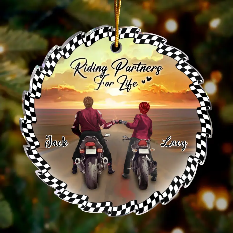 Personalized Acrylic Ornament - Christmas Gift Idea For Biker Lovers - Riding Partners For Life