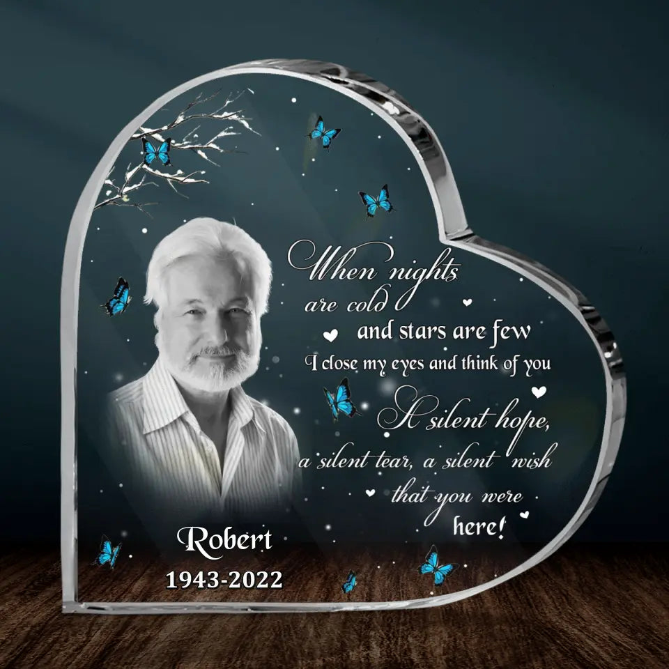 Personalized Memorial Acrylic Plaque - Memorial Gift Idea For Loss Of Family Member - Upload Photo - I Close My Eyes And Think Of You