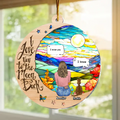 Personalized Memorial Cat Suncatcher Ornament - Up to 3 Pets - Gift Idea For Dog/Cat/Rabbit Owners - I Love You To The Moon And Back