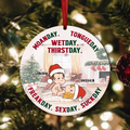 Personalized Funny Christmas Couple Circle Wooden Ornament - Christmas Gift Idea For Couple - Wetday Thirstday