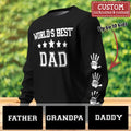 Personalized World's Best Dad AOP Sweater - Custom Nickname With Up to 10 Kids - Christmas Gift Idea for Father/Grandpa