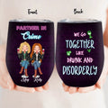Personalized Besties Wine Tumbler - Christmas Gift Idea for Sisters/Friends/Besties - Partner In Crime
