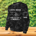 Personalized Dog Dad AOP Sweater - Up to 3 Dogs - Christmas Gift for Dog Lovers - A Man & His Dog A Bond That Can't Be Broken