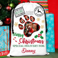 Custom Upload Pet Photo Santa Sack - Gift Idea For Christmas/Pet Lovers - Merry Christmas Special Delivery For Pet's Name