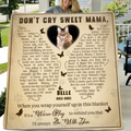 Personalized Memorial Fleece Throw Blanket & Quilt - Memorial Gift Idea For Pet Lover - Upload Photo - Don't Cry Sweet Mama