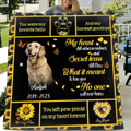 Personalized Pet Memorial Fleece Throw Blanket & Quilt - Memorial Gift Idea For Loss Of Pet - Upload Photo - You Left Paw Prints On My Heart Forever
