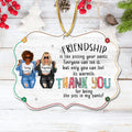 Personalized Besties Rectangle Wooden Ornament - Best Gift Idea For Friends - Friendship Is Like Pissing Your Pants