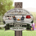 Personalized Camping Wooden Sign - Gift Idea For Camping Lovers/Couple/Family - Husband & Wife Camping Partners For Life