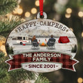 Personalized Camping Wooden Ornament - Gift Idea For Camping Lovers/Couple Family - Happy Campers