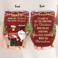 Personalized Christmas Couple Wine Tumbler - Christmas Gift Idea For Couple - Congrats On Being My Husband You Lucky Bastard