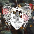 Personalized Memorial Photo Acrylic Ornament - Christmas/Memorial Gift Idea for Family - A Big Piece Of My Heart Lives In Heaven And He Is My Dad