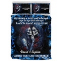 Personalized Skull Couple Quilt Bed Sets - Memorial Gift Idea For Him/Her - Husband & Wife Not Always Eye To Eye