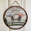 Personalized Camping Wooden Sign - Gift Idea For Couple/Family/Camping Lover - Couple With Up to 3 Kids And 3 Pets - The Best Memories Are Made At Camping