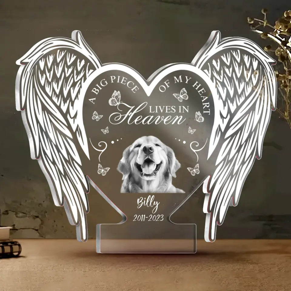 Personalized Memorial Acrylic Plaque - Upload Photo - Remembrance Gift - A Big Of My Heart Lives In Heaven