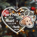 Personalized Pet Memorial Acrylic Ornament - Memorial Gift Idea For Pet Owners - Upload Photo - You Left Paw Prints On My Heart Forever