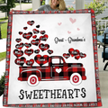 Personalized Grandma Quilt/Fleece Throw Blanket - Gift Idea For Grandma - Up to 20 Children - Great - Grandma's Sweethearts