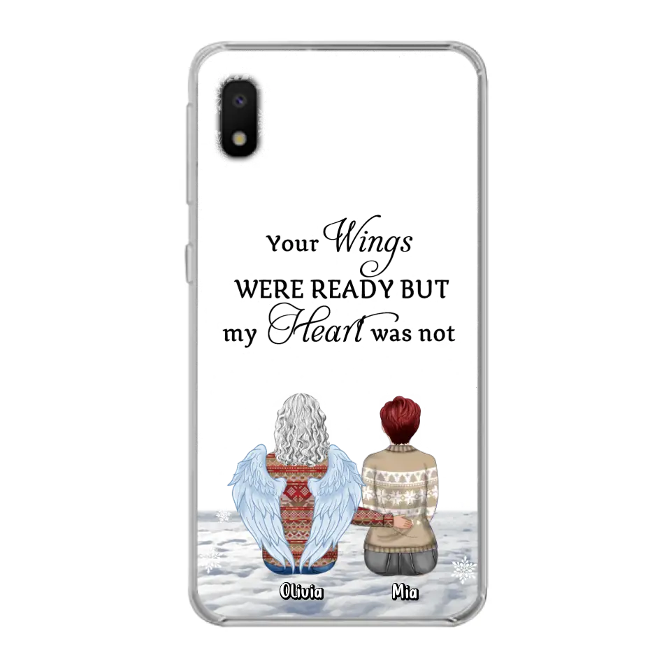 Personalized Memorial Phone Case - Up to 5 People - Gift Idea For Family - Your Wings Were Ready But My Heart Was Not - Case For iPhone/Samsung