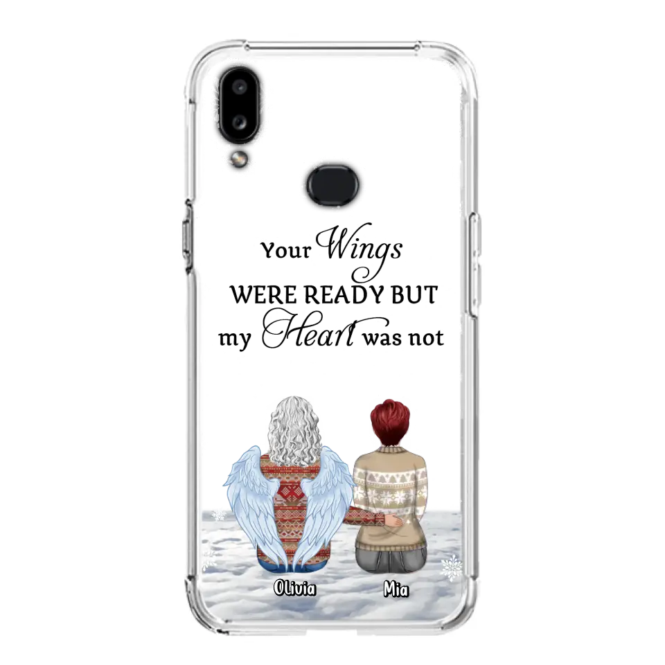 Personalized Memorial Phone Case - Up to 5 People - Gift Idea For Family - Your Wings Were Ready But My Heart Was Not - Case For iPhone/Samsung