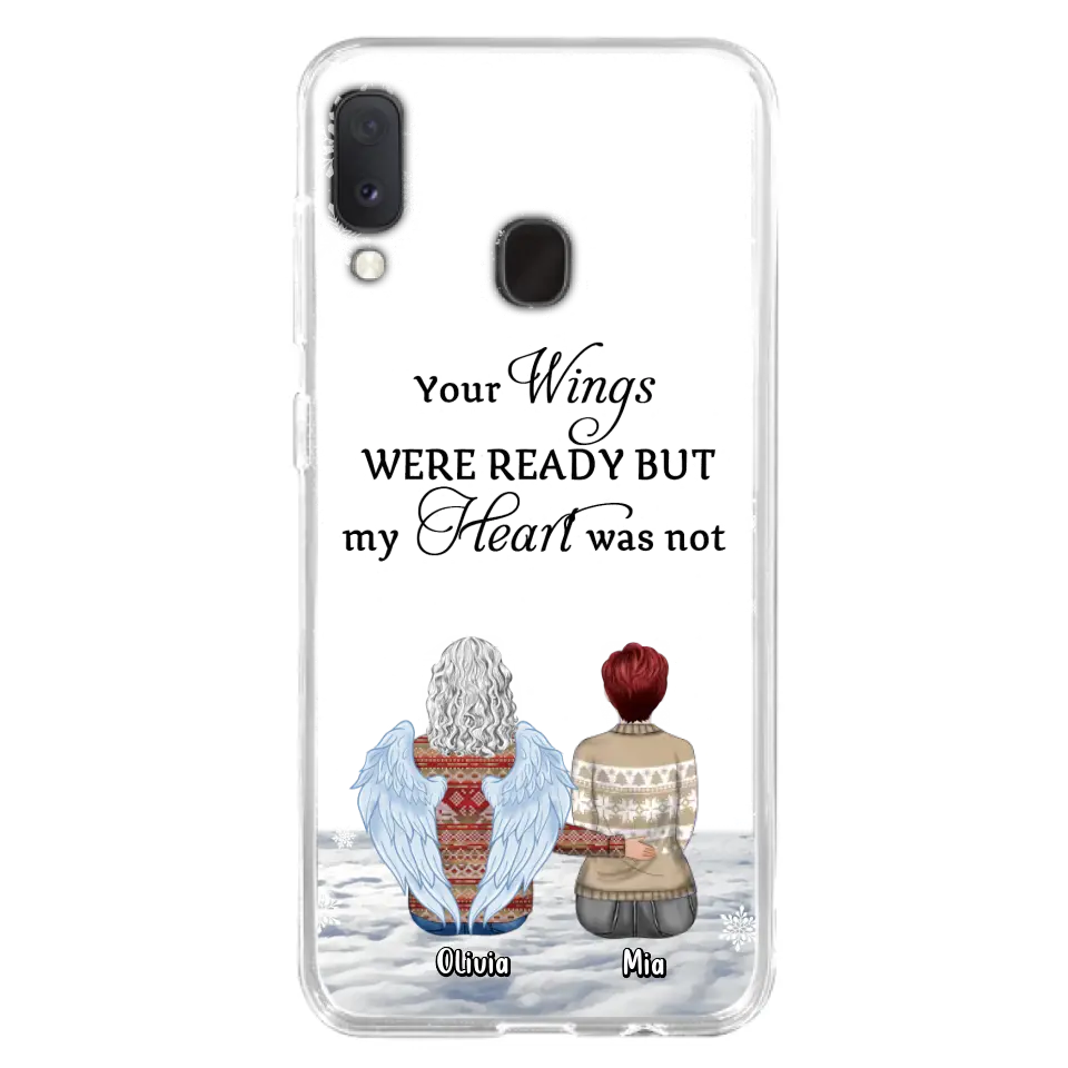 Personalized Memorial Phone Case - Up to 5 People - Gift Idea For Family - Your Wings Were Ready But My Heart Was Not - Case For iPhone/Samsung
